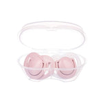 Twin Orthodontic Silicone Pacifiers in Powder Pink 6M+