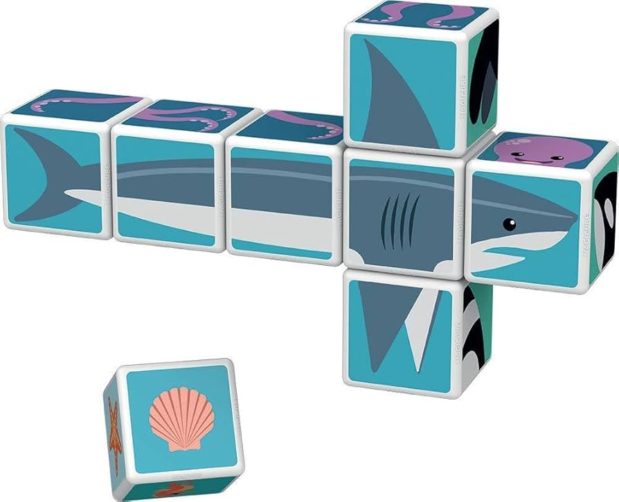 Geomag Educational Magicube Printed Sea Animals+Cards 11