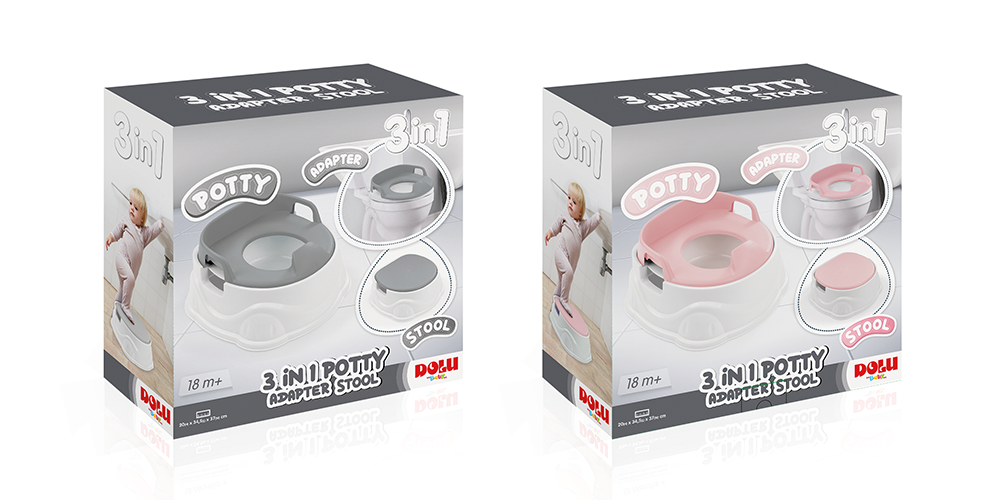 3 IN 1 POTTY /ADAPTER/STOOL GREY