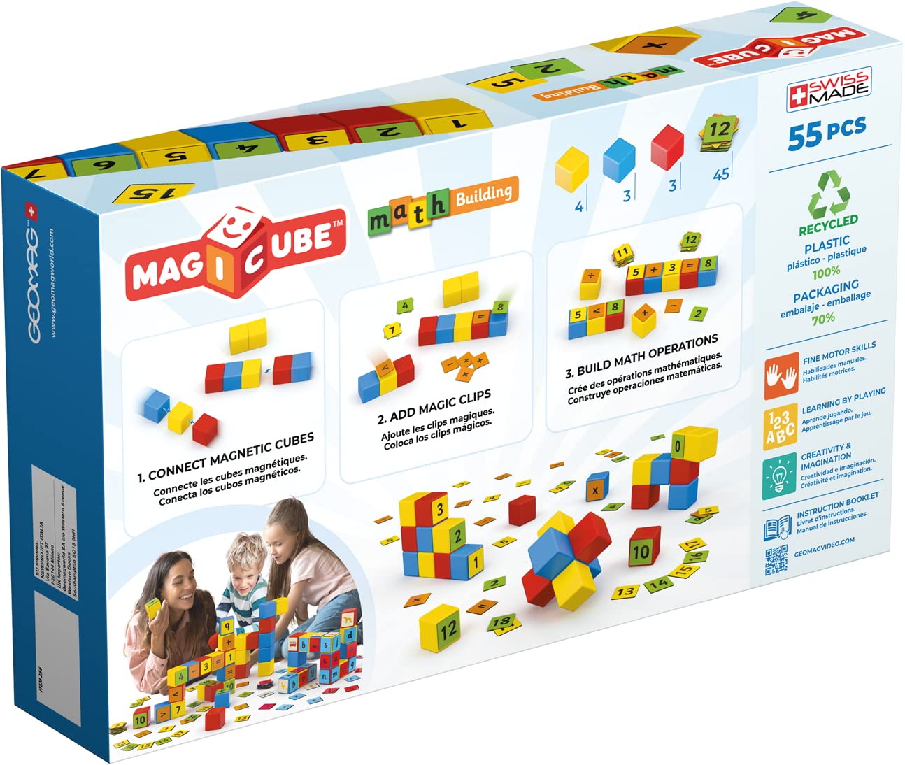 Geomag Educational Magicube Math Building RE Clips 55