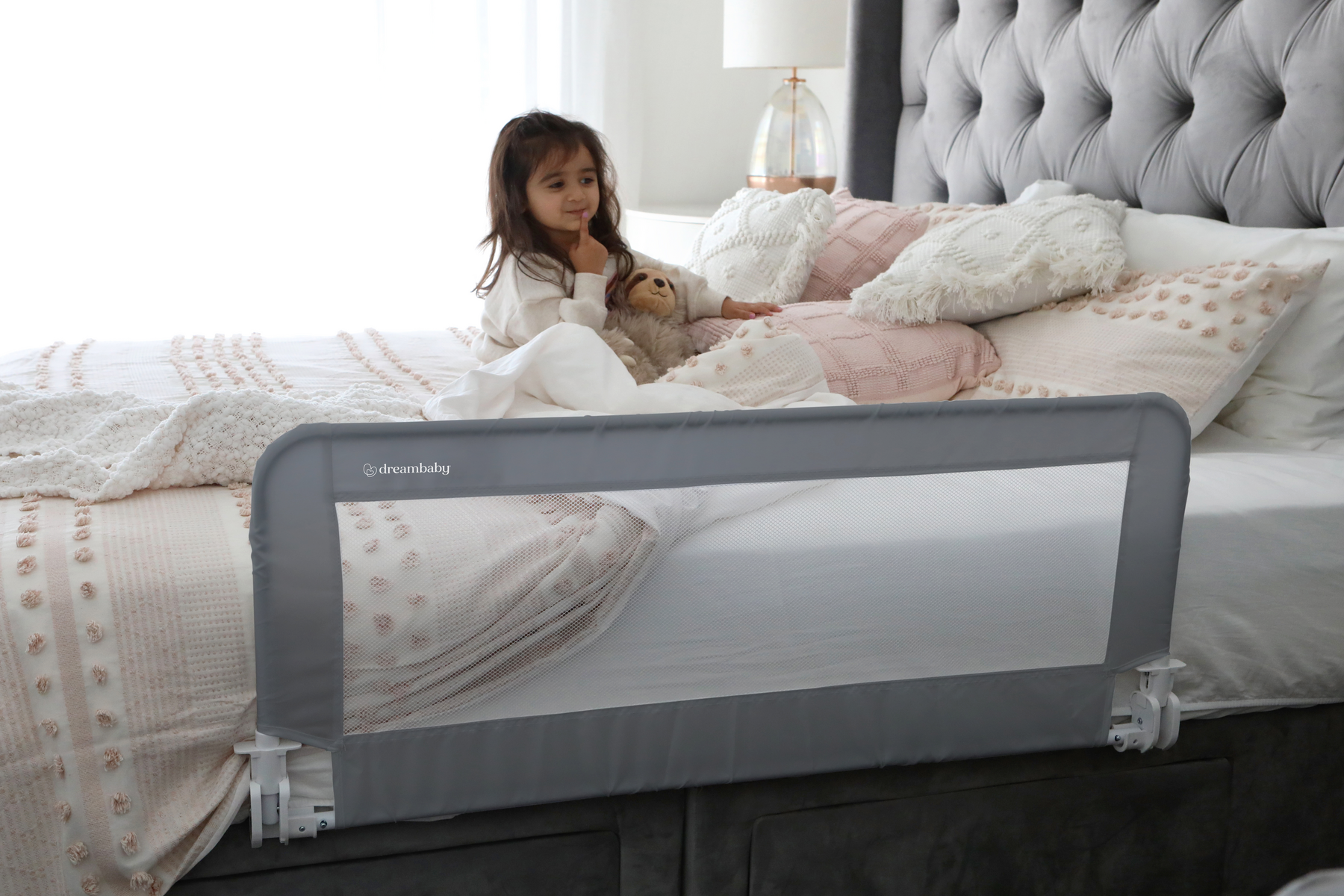 PRAGUE BEDRAIL SML BOX 13X8.5X58.5CM.  GREY