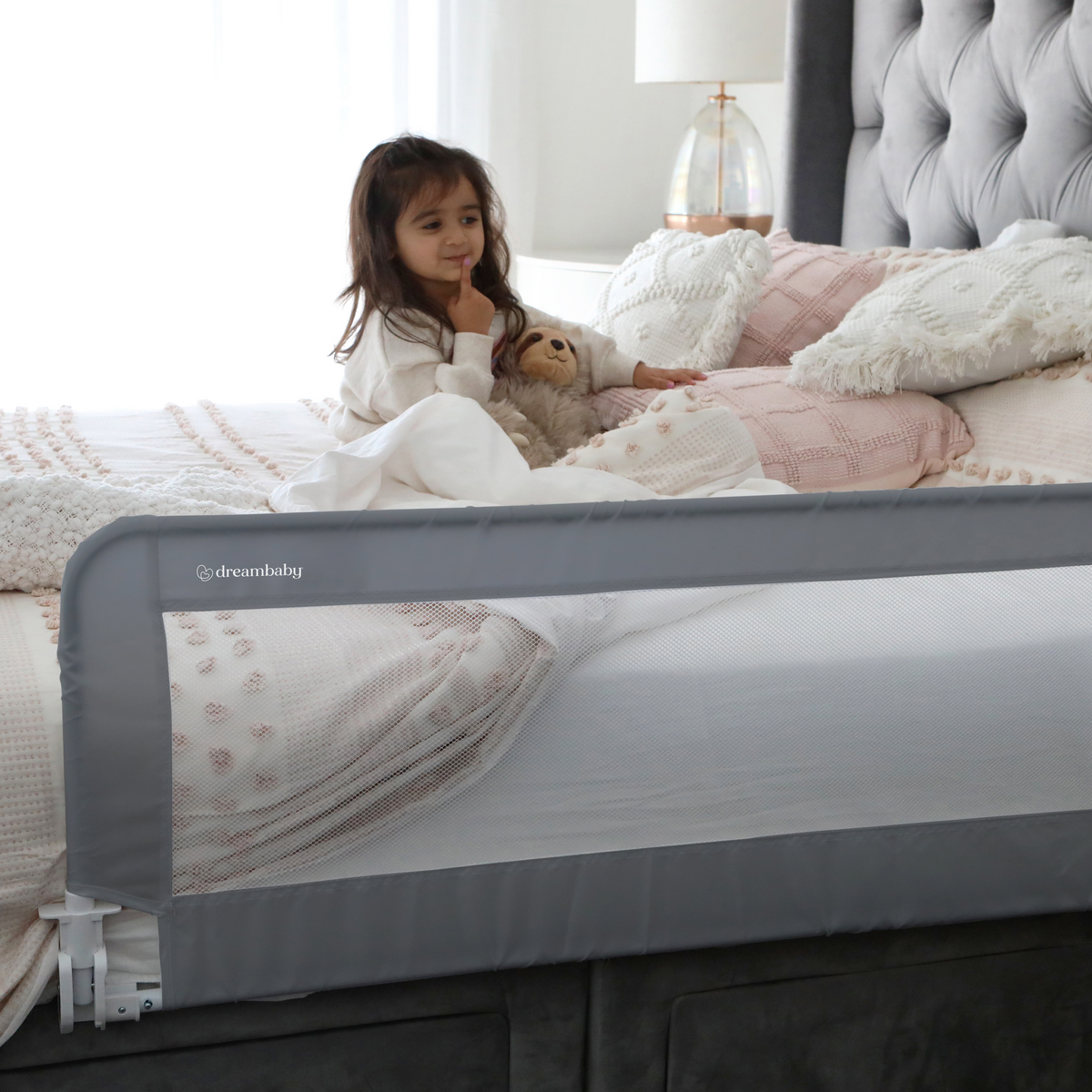 PRAGUE BEDRAIL SML BOX 13X8.5X58.5CM.  GREY