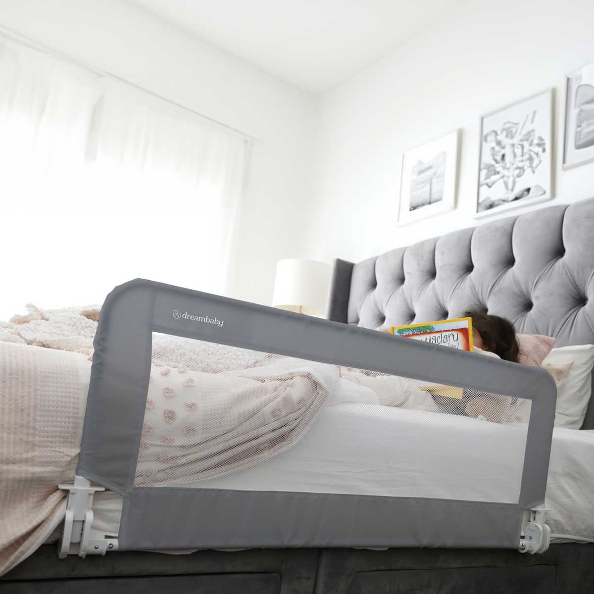 PRAGUE BEDRAIL SML BOX 13X8.5X58.5CM.  GREY