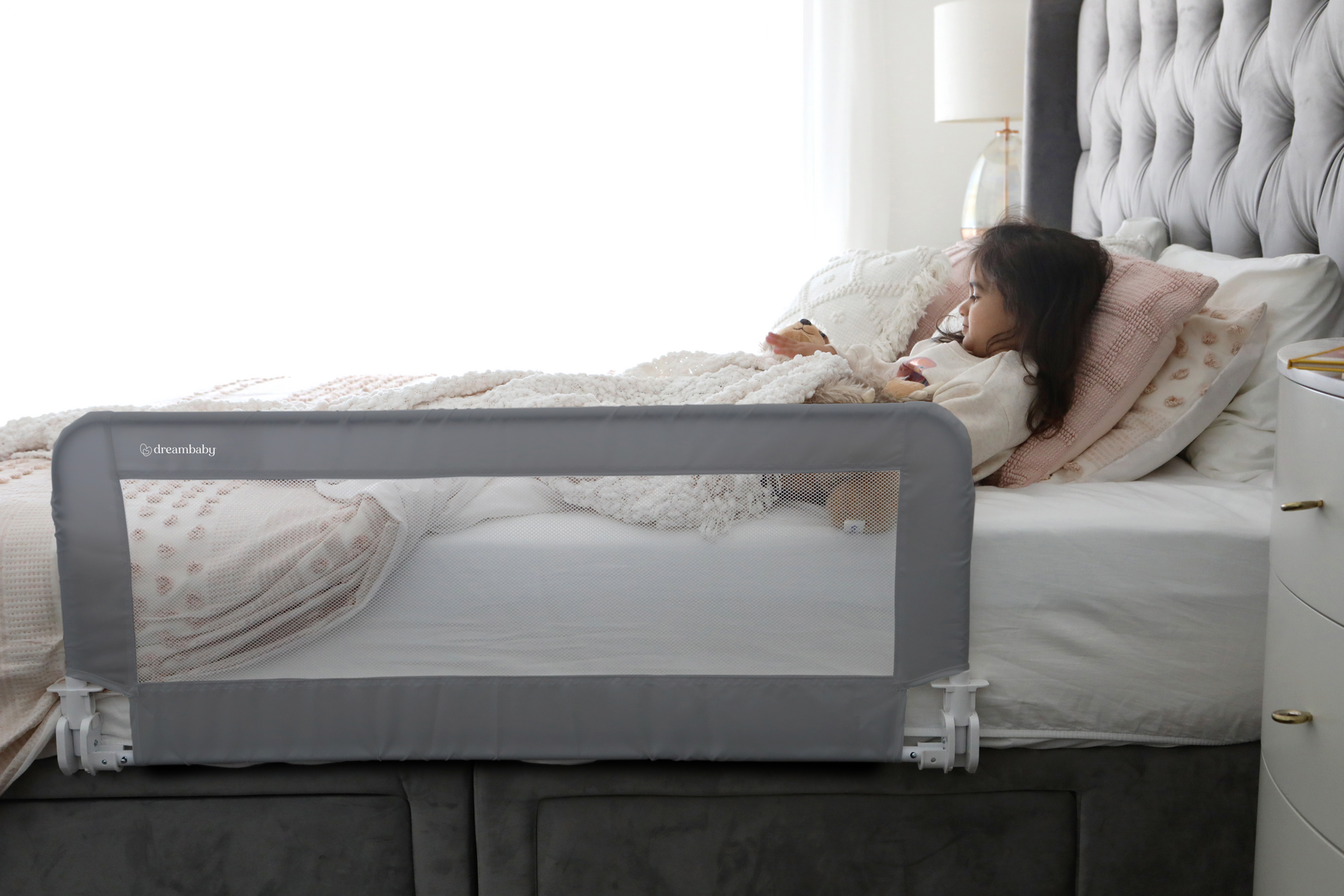 PRAGUE BEDRAIL SML BOX 13X8.5X58.5CM.  GREY