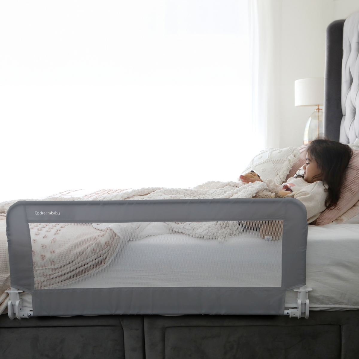 PRAGUE BEDRAIL SML BOX 13X8.5X58.5CM.  GREY