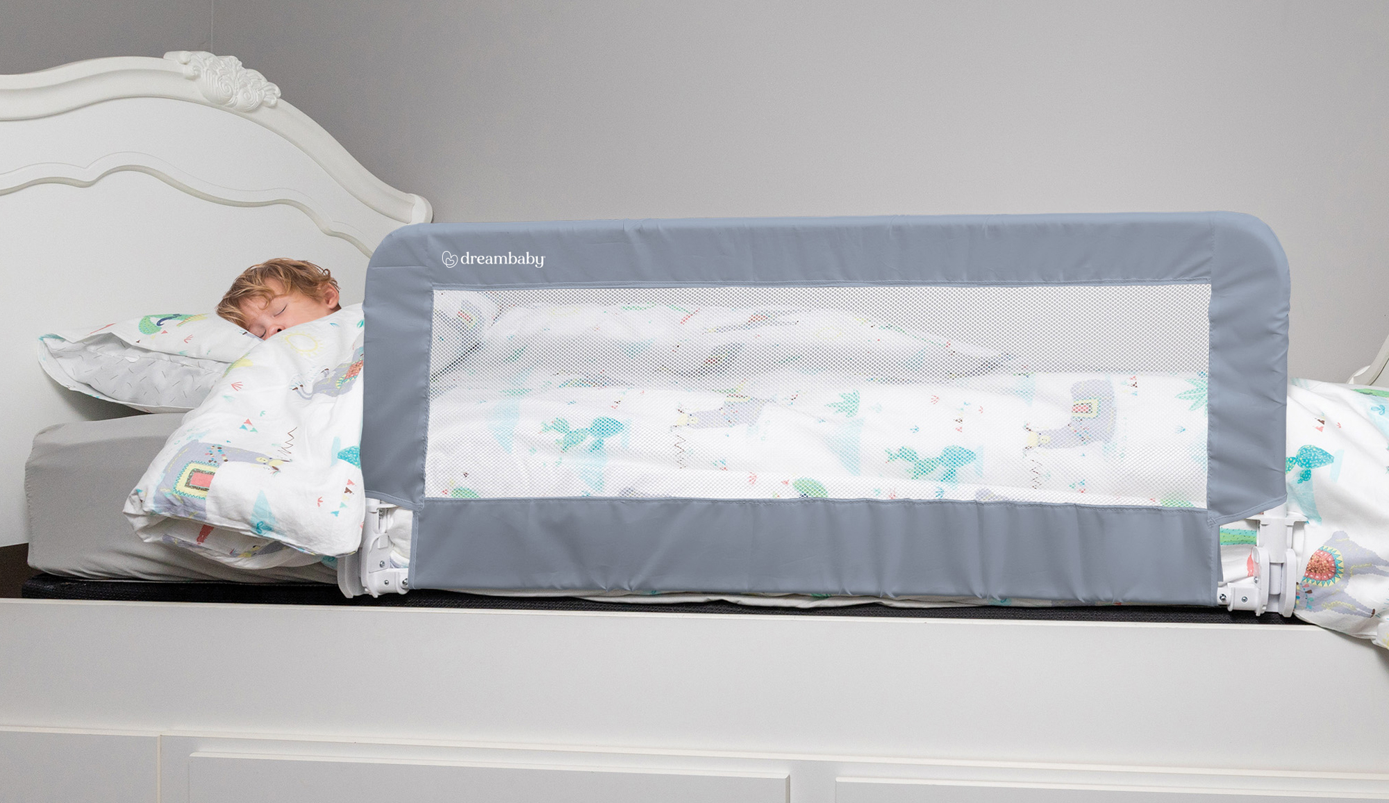 PRAGUE BEDRAIL SML BOX 13X8.5X58.5CM.  GREY