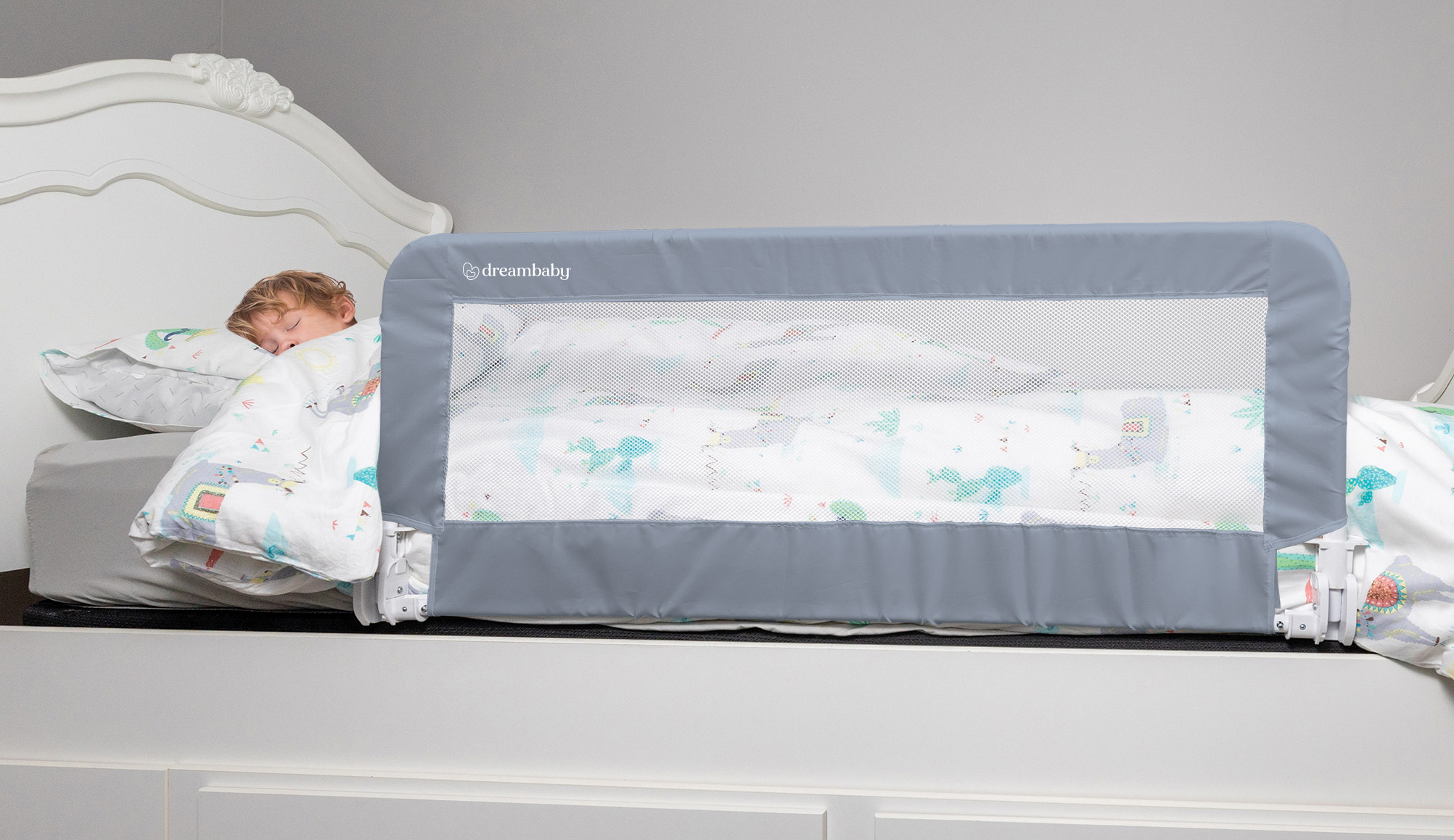 PRAGUE BEDRAIL SML BOX 13X8.5X58.5CM.  GREY