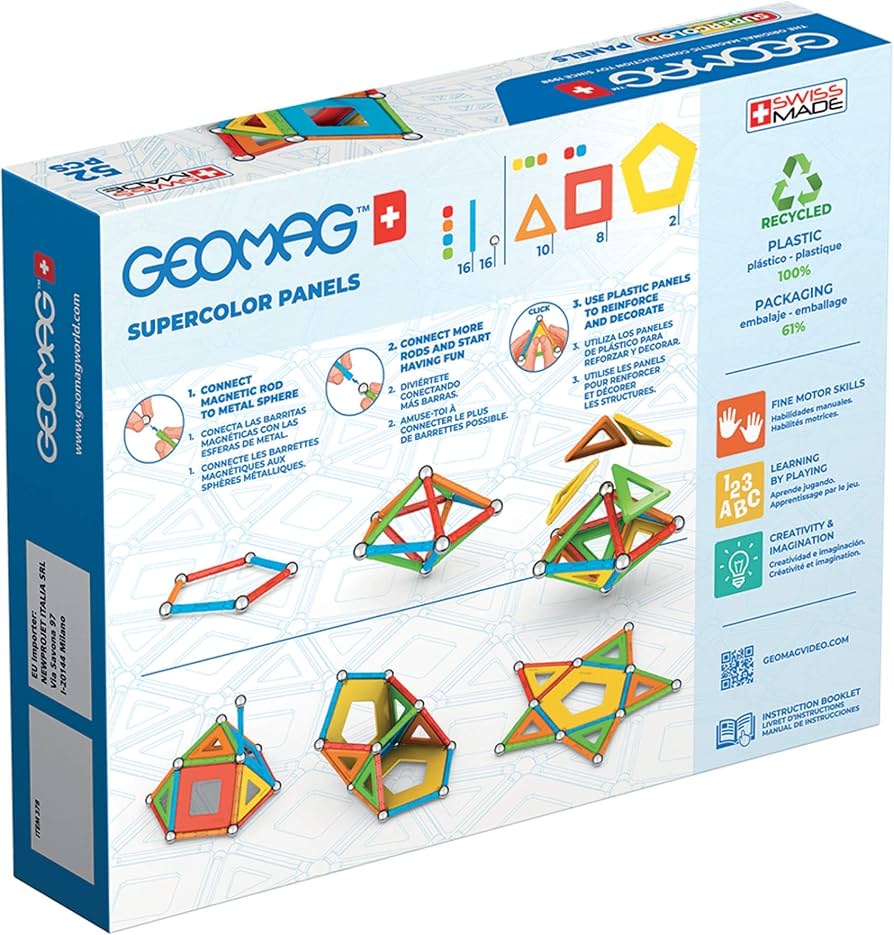 Geomag Educational Supercolor Panels Recycled 52