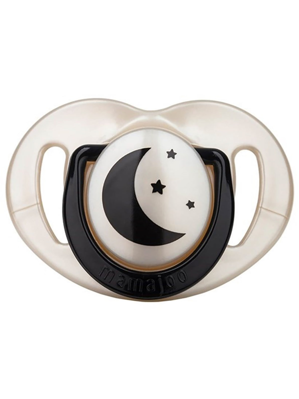 Twin Orthodontic Silicone Double Pacifiers in Black & Pearl/Night & Day 0M+