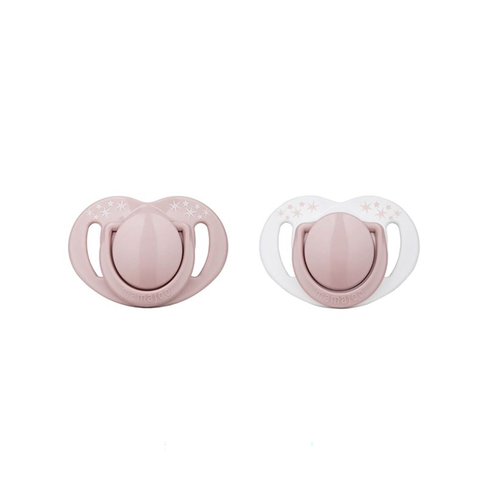 Twin Orthodontic Silicone Pacifiers in Powder Pink 6M+