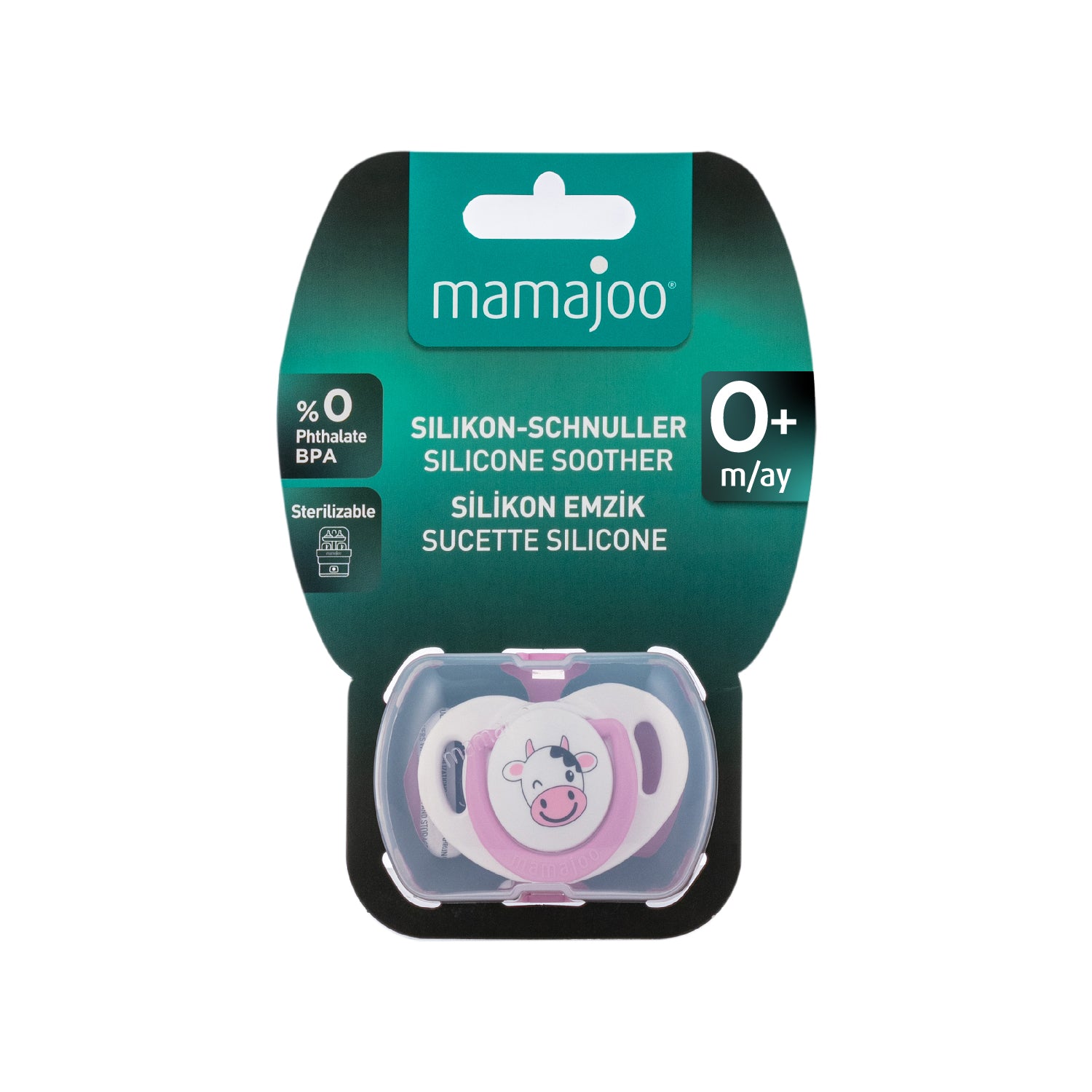 1x Silicone Orthodontic Pacifier Cow 0M+