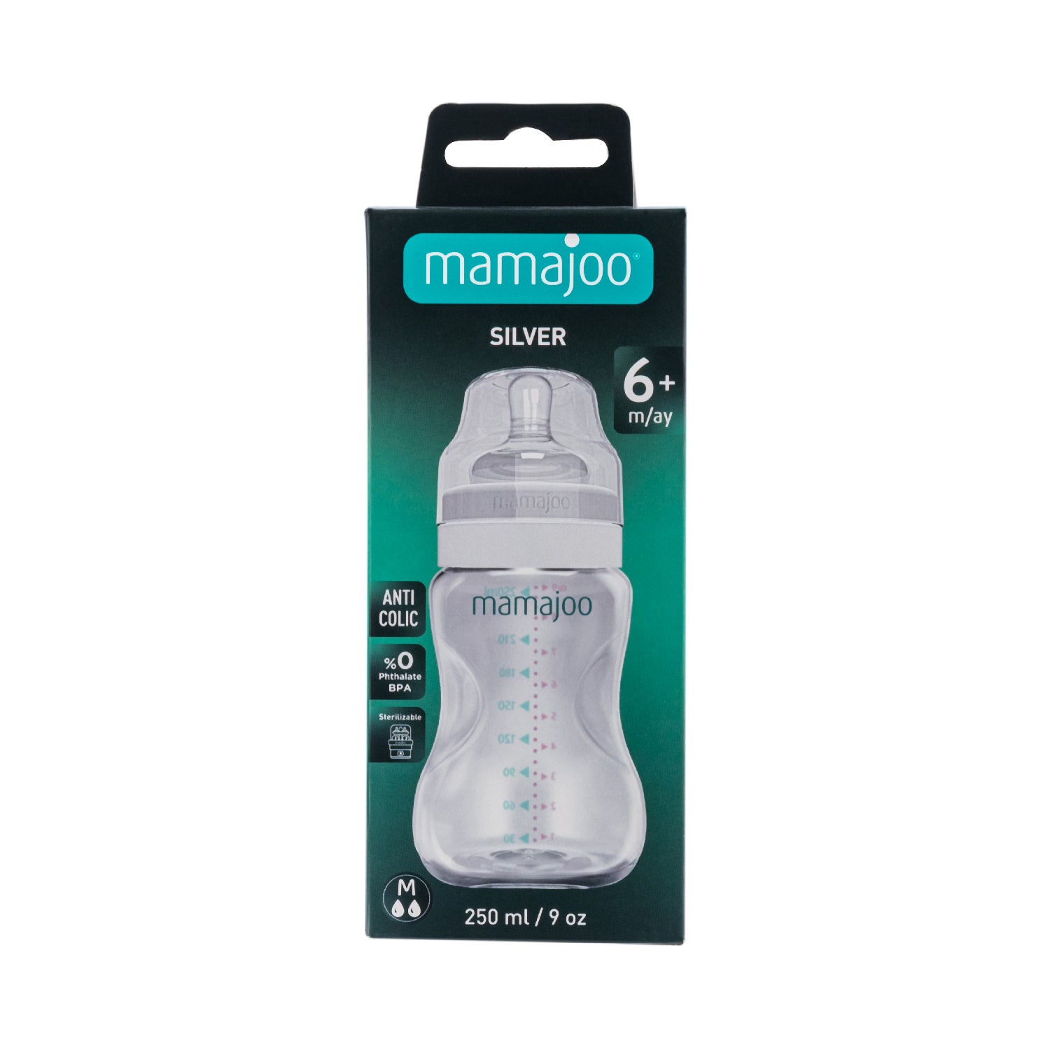 Silver 250ml Feeding Bottle
