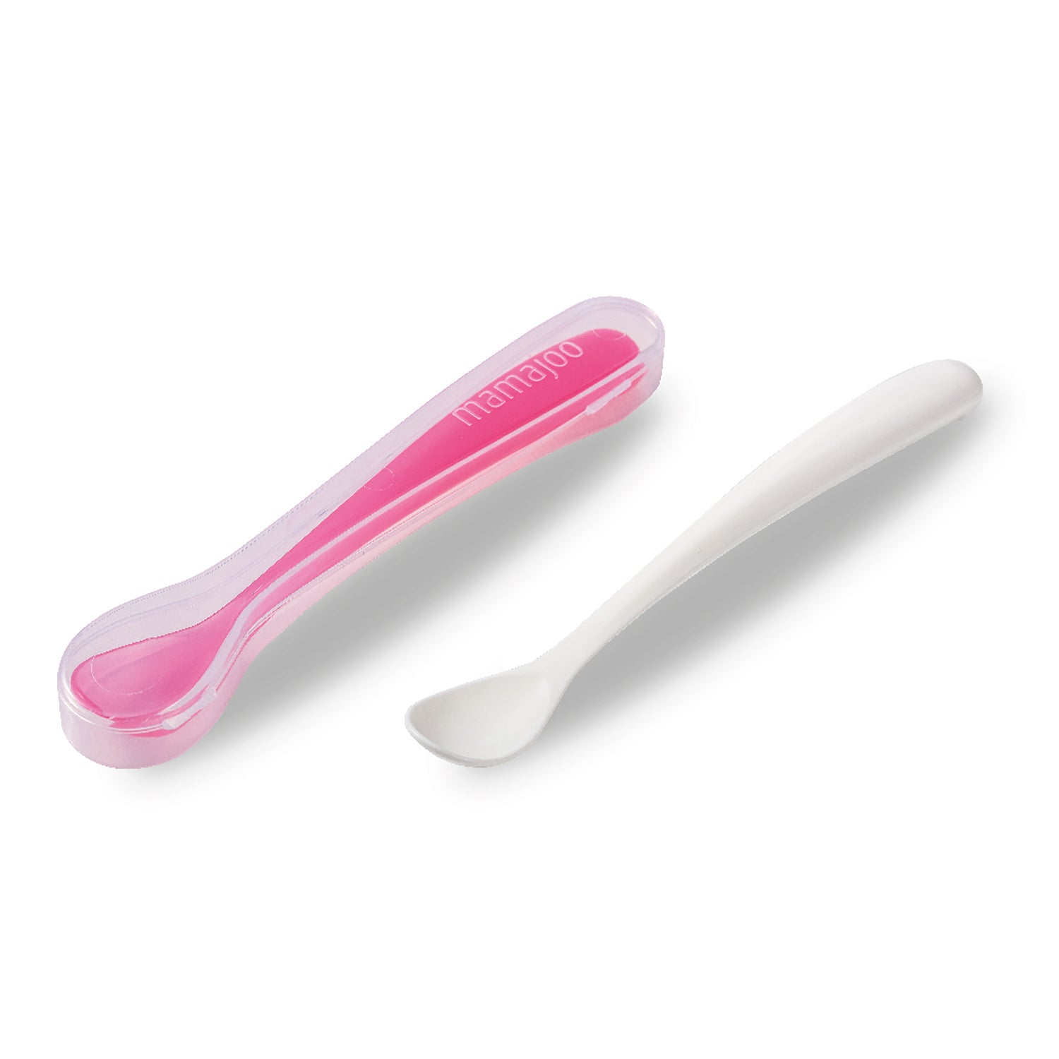 2x FEEDING SPOONS & STORAGE BOX (Assorted Colours)