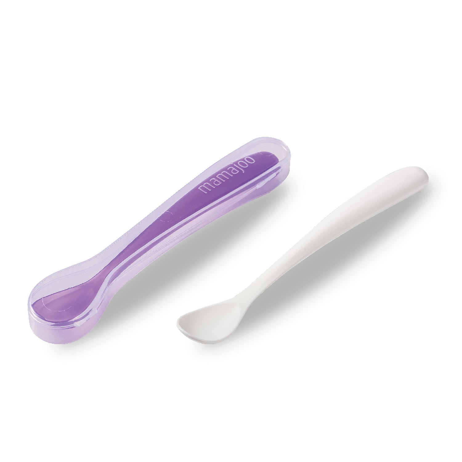 2x FEEDING SPOONS & STORAGE BOX (Assorted Colours)