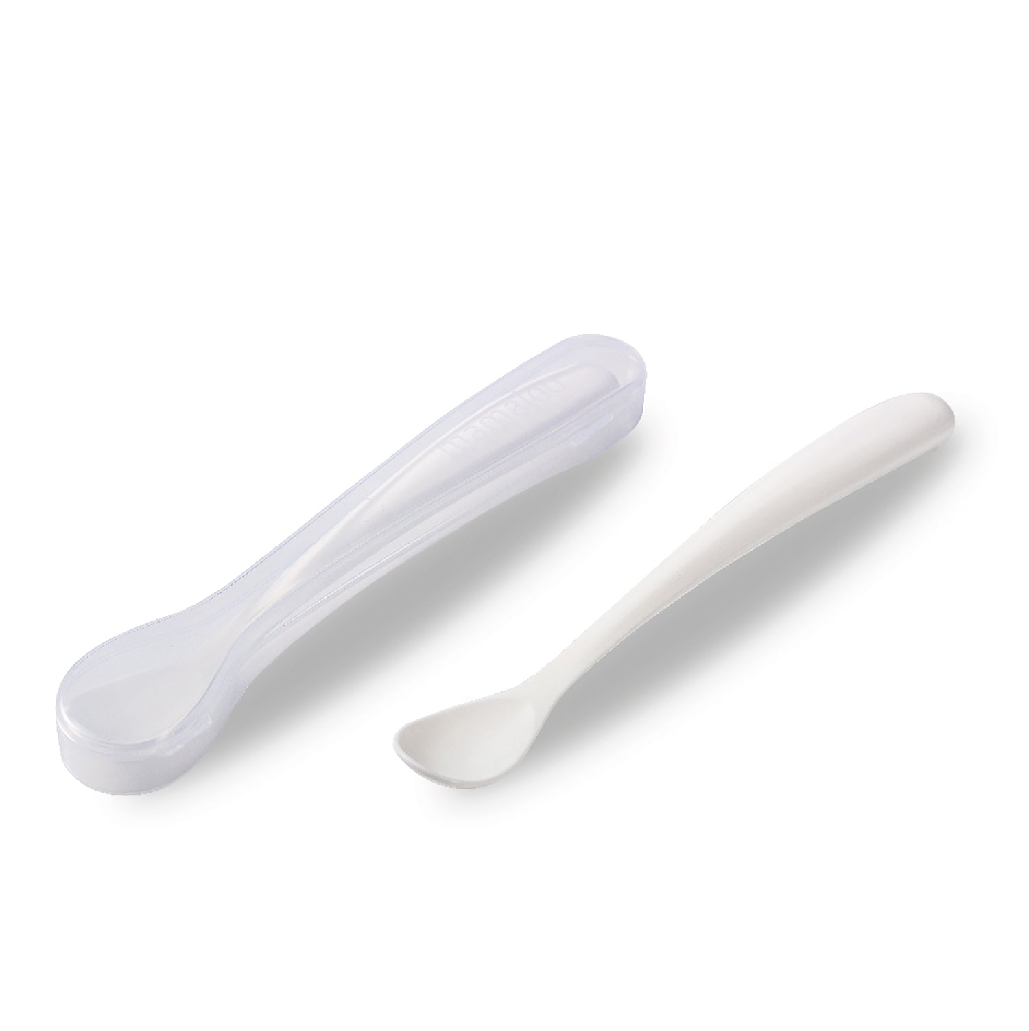 2x FEEDING SPOONS & STORAGE BOX (Assorted Colours)