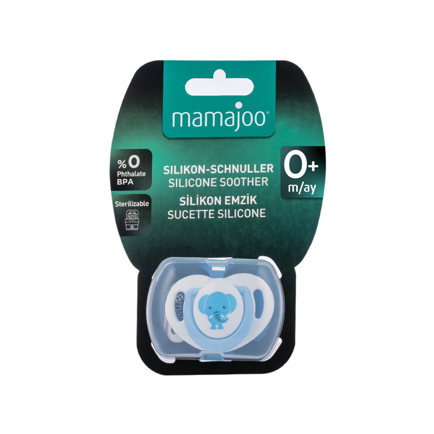 1x Silicone Orthodontic Pacifier Elephant 0M+