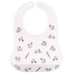 ALL OVER PRINT SILICONE BIB BLACK & WHITE