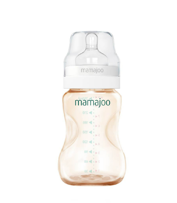 Gold Feeding Bottle 250 ml & Anti-Colic Silicone Teat Medium