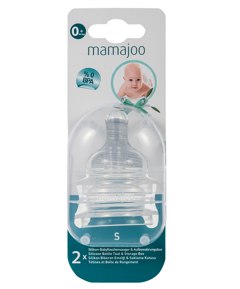 2x Anti-Colic Bottle Teats Small & Storage Box