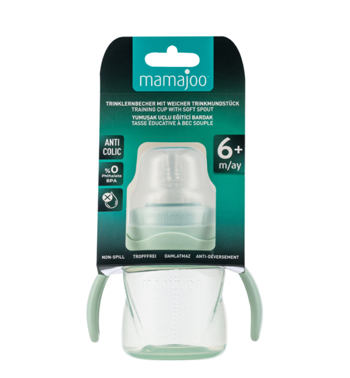 Non-Spill Training Cup 160 ml Powder Green with Handle & Anti-Colic Soft Spout