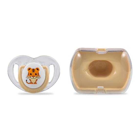 MAMAJOO 1x ORTHODONTIC SILICONE SOOTHER TIGER 0M+ & STORAGE BOX