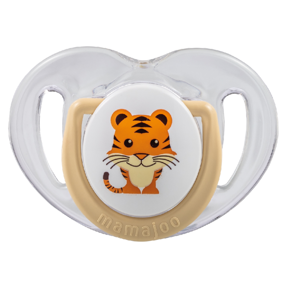 MAMAJOO 1x ORTHODONTIC SILICONE SOOTHER TIGER 0M+ & STORAGE BOX