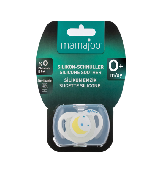 1x Orthodontic Silicone Soother Night/Day 0m+ & Storage Box