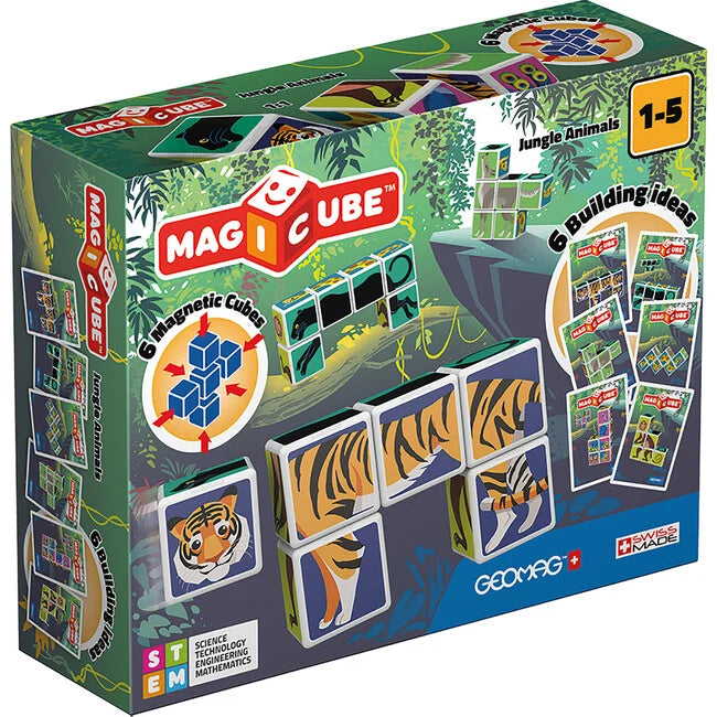 Geomag Educational Magicube Printed JungleAnimals+Cards 9