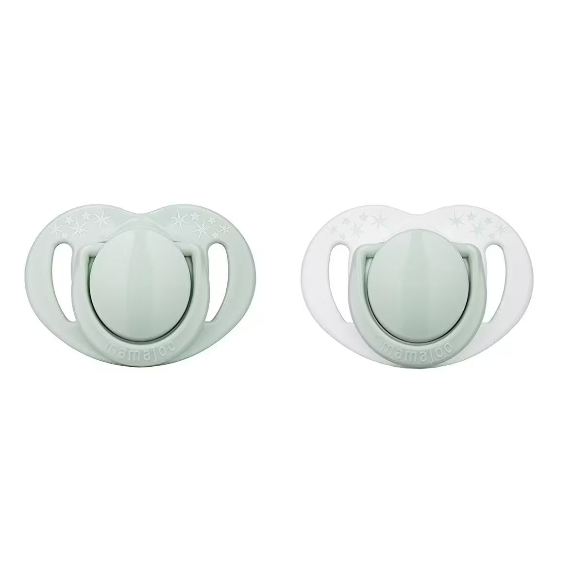 Twin Orthodontic Silicone Pacifiers Powder Green 12M+