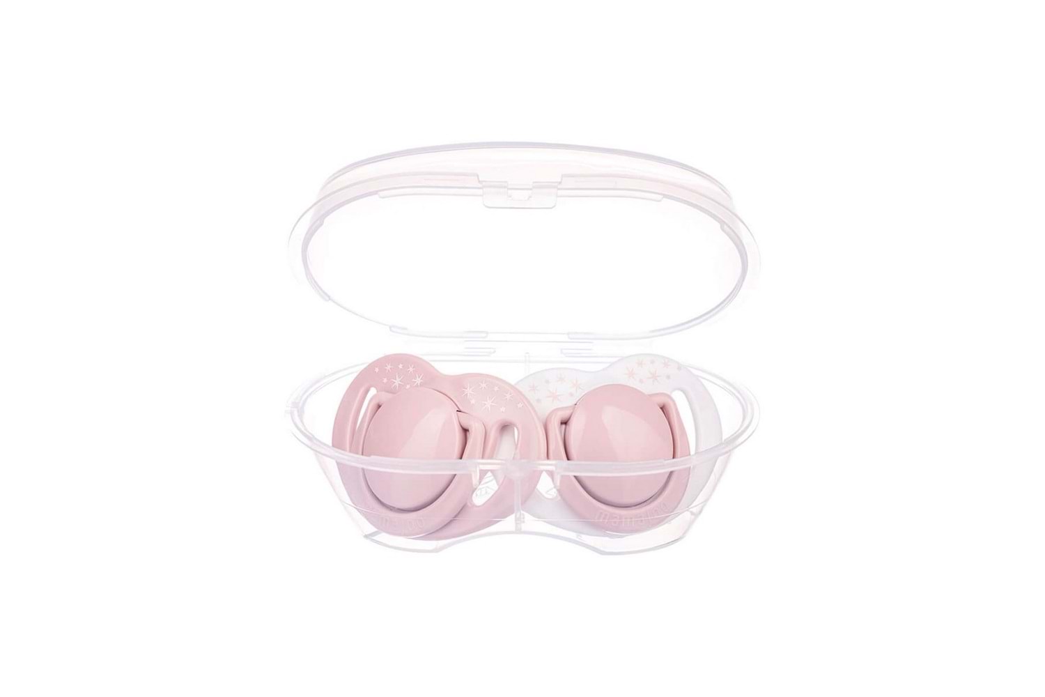 Twin Orthodontic Silicone Pacifiers in Powder Pink 6M+
