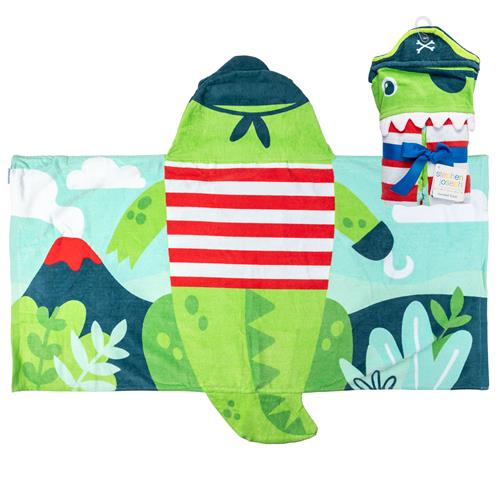 Hooded Towel Dino Pirate