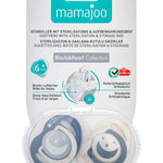 Twin Orthodontic Silicone Soothers Black & Pearl / Day & Night 12m+