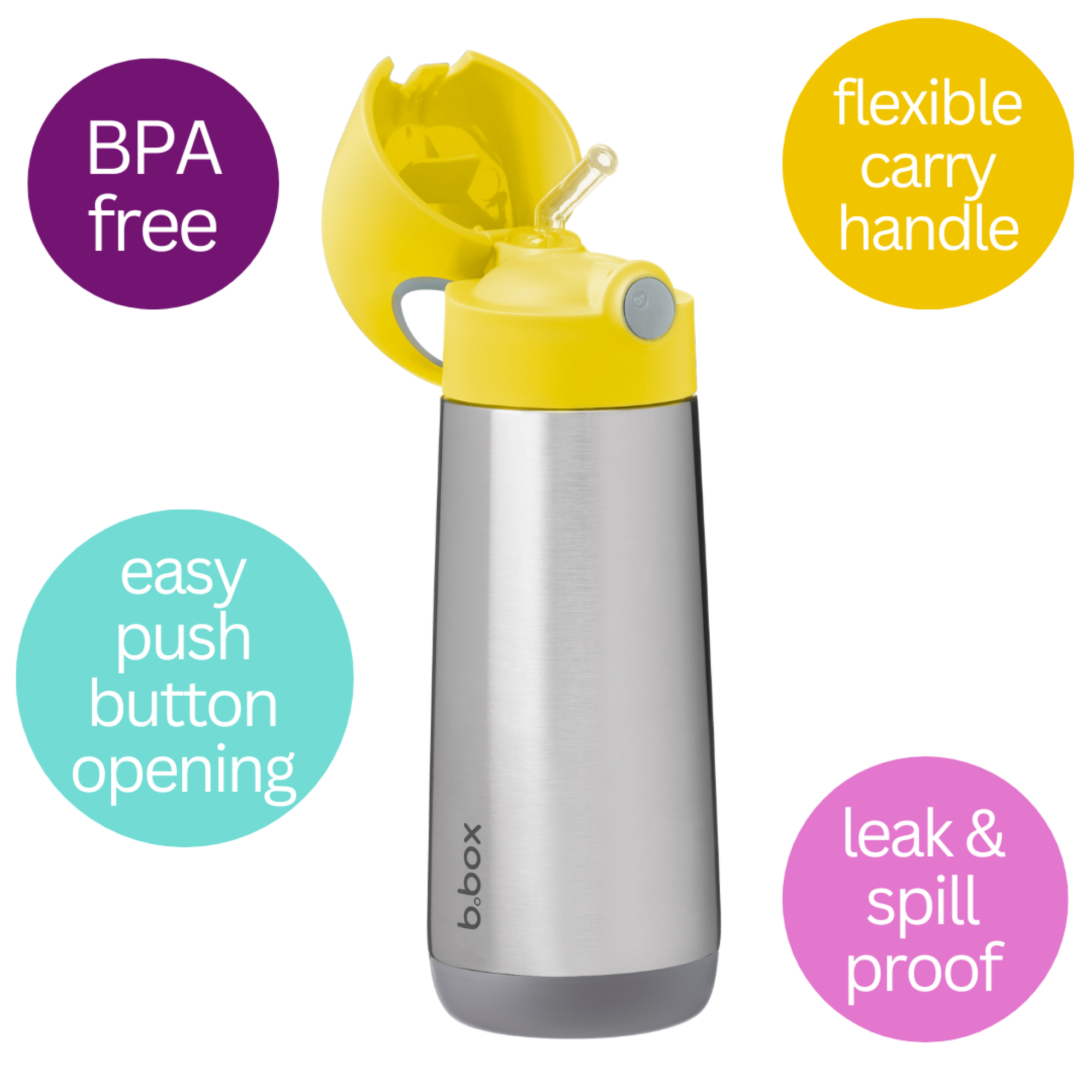 500ml insulated drink bottle - lemon sherbet