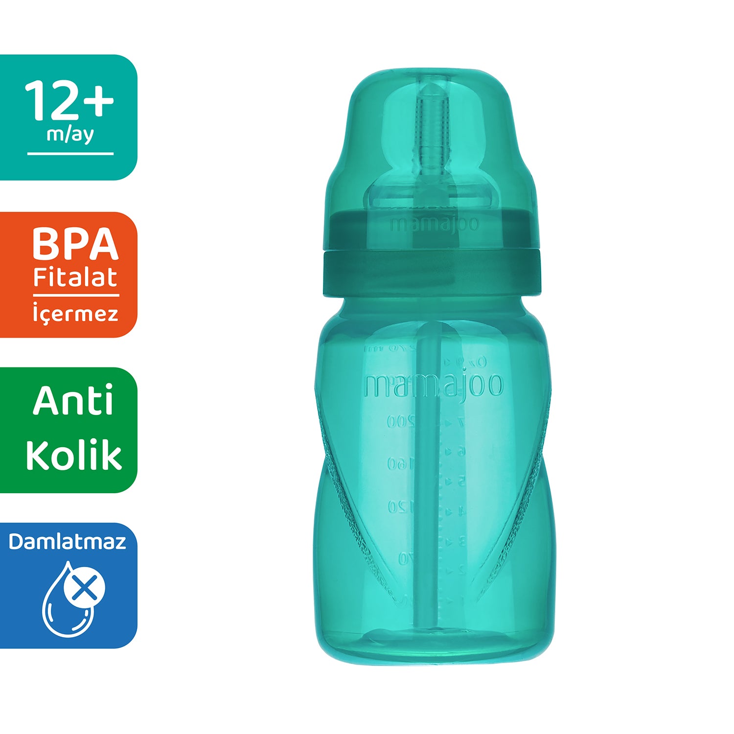 Non Spill Anti-Colic Straw Cup 270ml, Green
