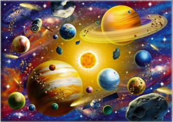Solar System NEON Educational PUZZLE 1000