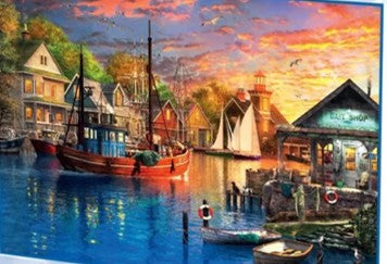 American Harbour Sunset Educational PUZZLE 3000