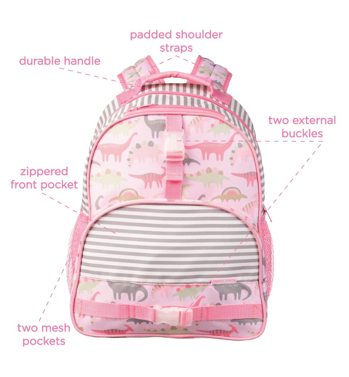 ALL OVER PRINT BACKPACK PINK DINO (F22)