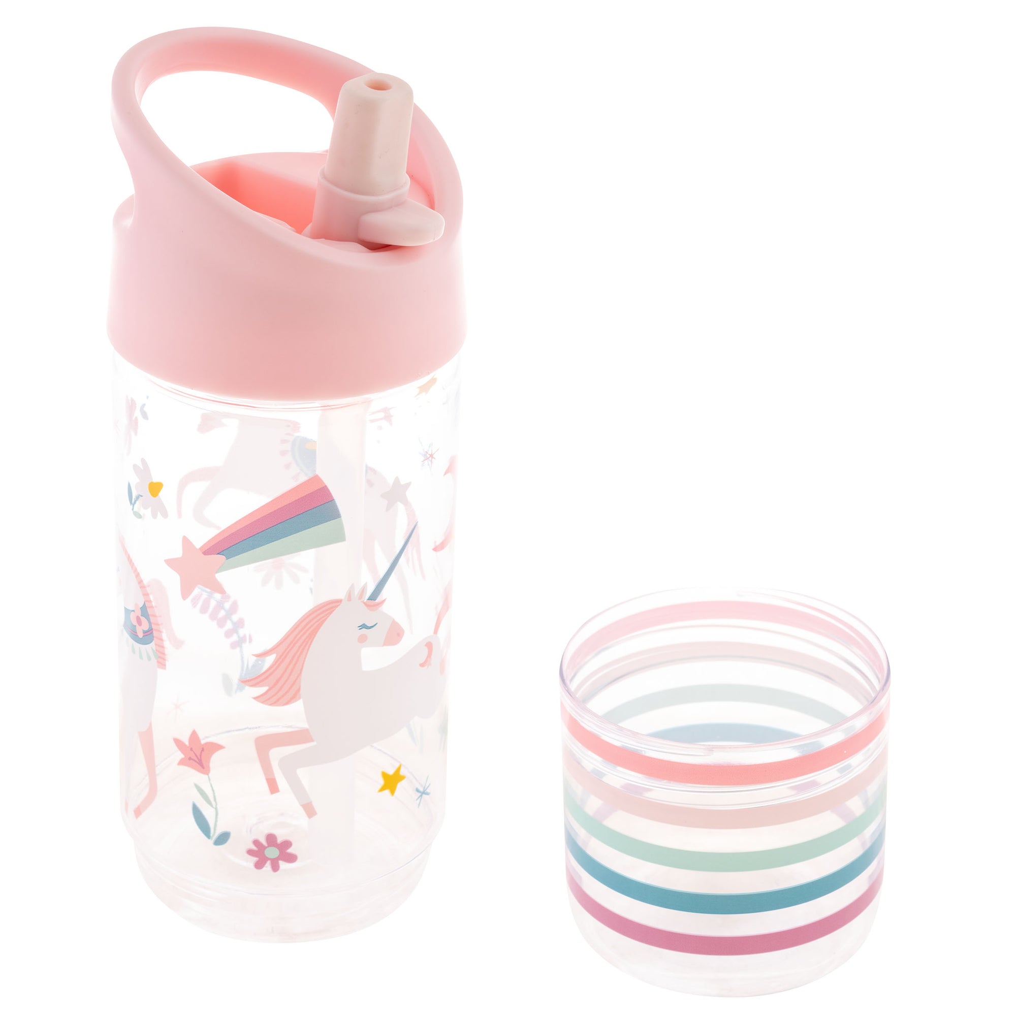 Stephen Joseph Sip And Snack Pink Unicorn Water Bottle